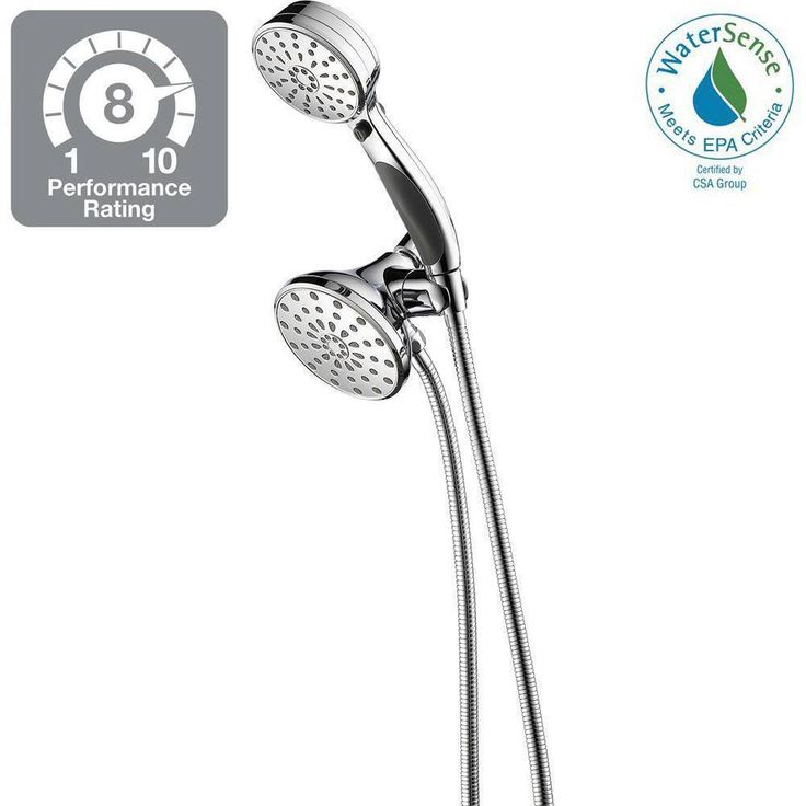 ActivTouch 9-Spray 3.7 in. Dual Wall Mount Fixed and Handheld Shower Head in Stainless