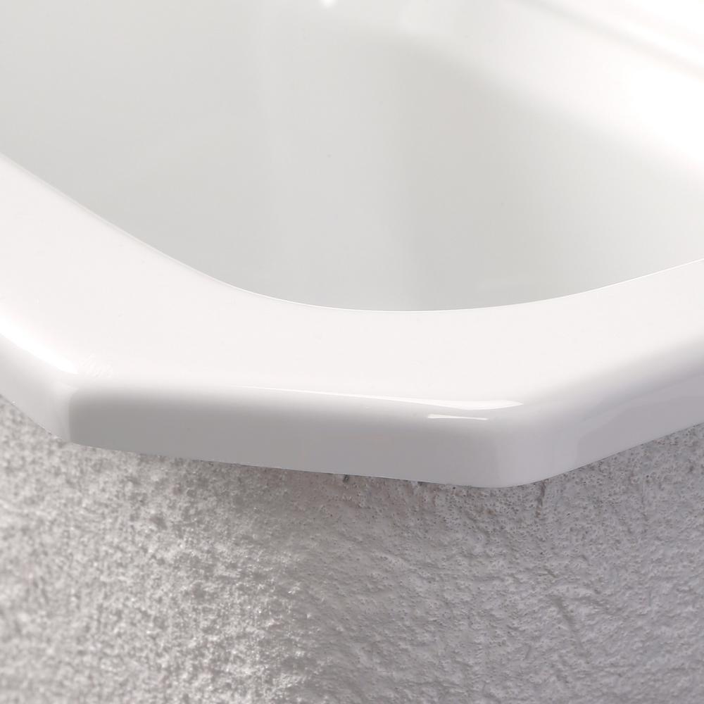 Kensington Undermount Acrylic 25 in. Single Bowl Utility Sink in White - Super Arbor