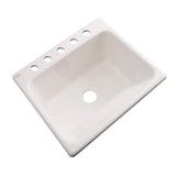 Kensington Drop-In Acrylic 25 in. 5-Hole Single Bowl Utility Sink in White - Super Arbor