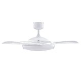 Fanaway Evo1 48-in White Retractable 4-Blade Indoor Ceiling Fan with Integrated LED Light and Remote