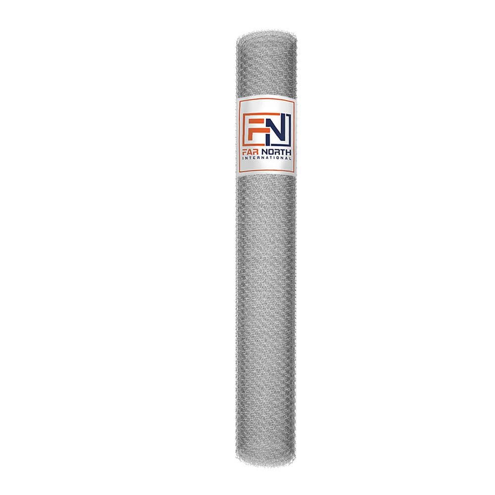 FAR NORTH INTERNATIONAL 3 ft. x 50 ft. 20-Gauge Galvanized Poultry Netting with 1 in. Mesh