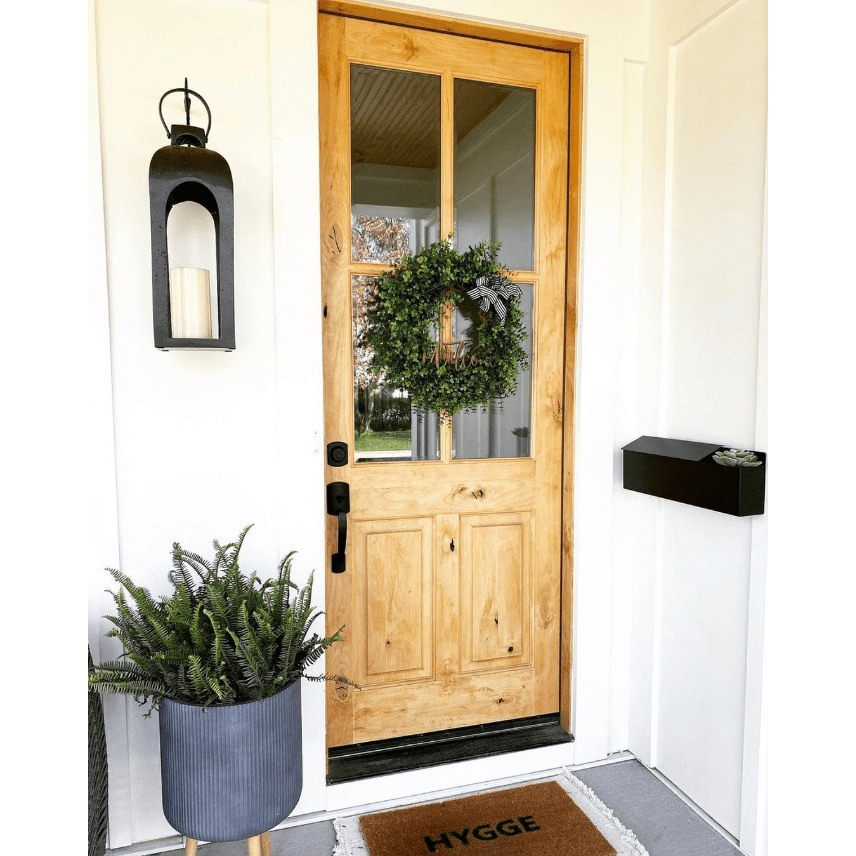 Krosswood Doors 32 in. x 96 in. Rustic Knotty Alder 4-Lite Clear Glass 2-Panel Unfinished Wood Front Door Slab