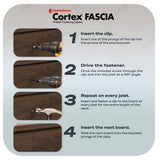 FastenMaster Cortex Hidden Fastening System for Trex Transcend Fascia – 1-3/4 inch Cortex screws and plugs – Island Mist (50 LF)