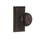 Studio Plate 2-3/8 in. Backset Oil-Rubbed Bronze Privacy Bed/Bath New York Door Knob - Super Arbor