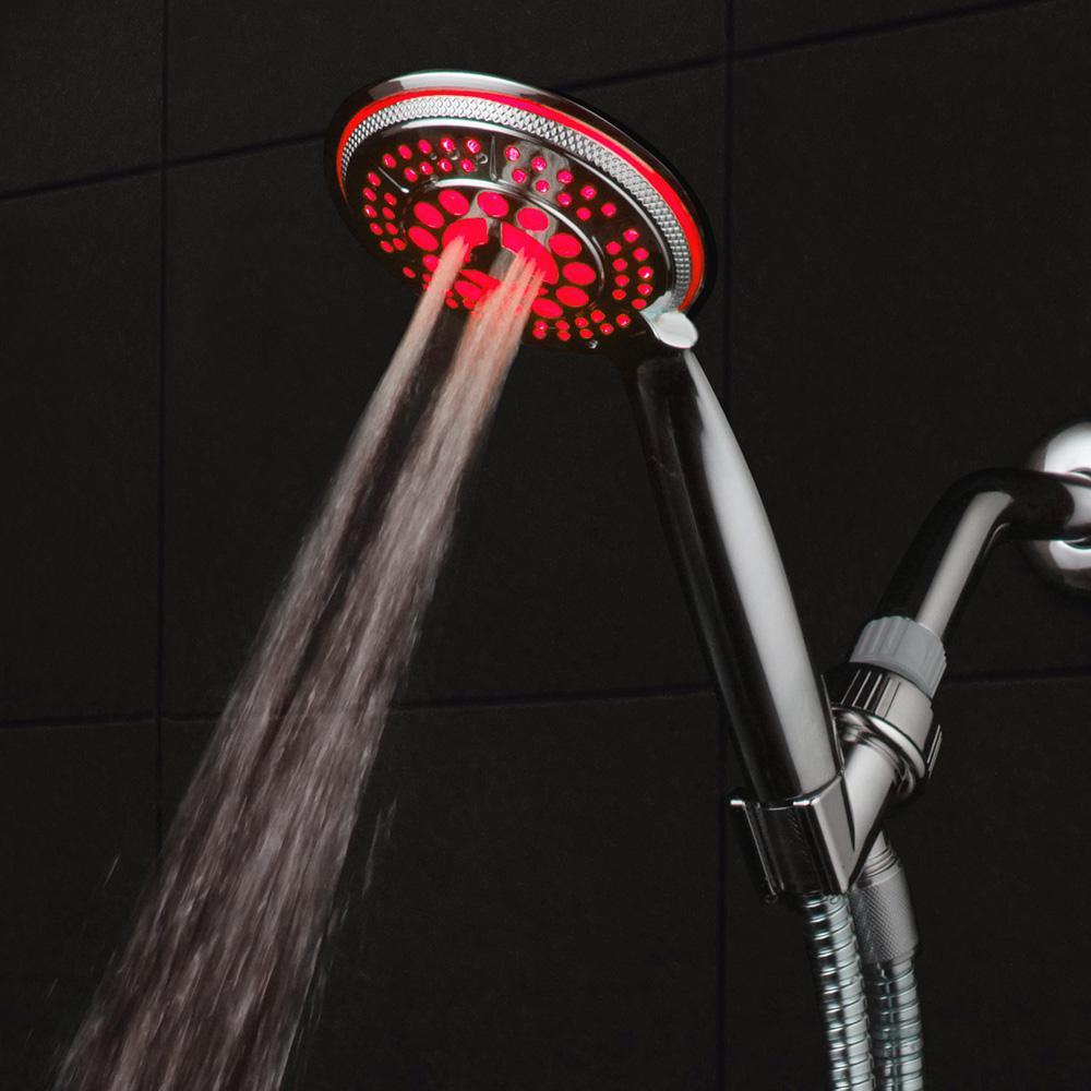 5-Spray Setting LED Handheld Shower in Chrome - Super Arbor