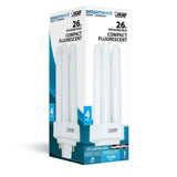 26W Equiv PL CFLNI Triple Tube 4-Pin Plug-in GX24Q-3 Base Compact Fluorescent CFL Light Bulb Bright White 3500K(50-Pack) - Super Arbor