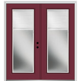 60 in. x 80 in. Internal Blinds Left-Hand Inswing Full Lite Clear Glass Painted Steel Prehung Front Door - Super Arbor