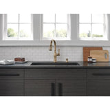 Delta Valdosta Champagne Bronze 1-Handle Deck-Mount Pull-Down Handle Kitchen Faucet (Deck Plate Included)