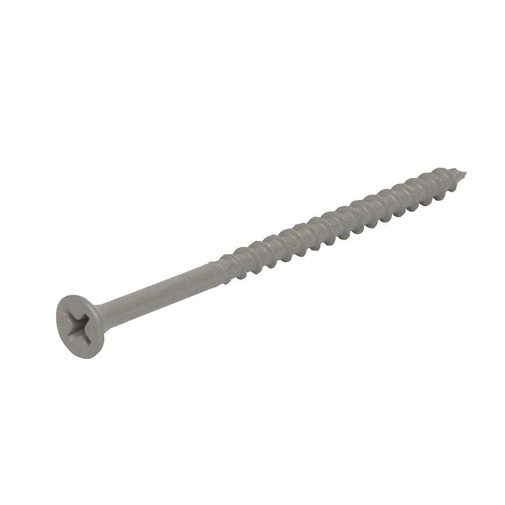 #10 x 3-1/2 in. Philips Bugle-Head Coarse Thread Sharp Point Polymer Coated Exterior Screw