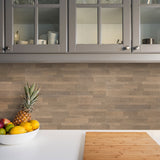 Achim Bolder Stone 6 in. x 24 in. Peel-and-Stick Vinyl Backsplash, Mocha – 6 Tiles/6 sq. ft.