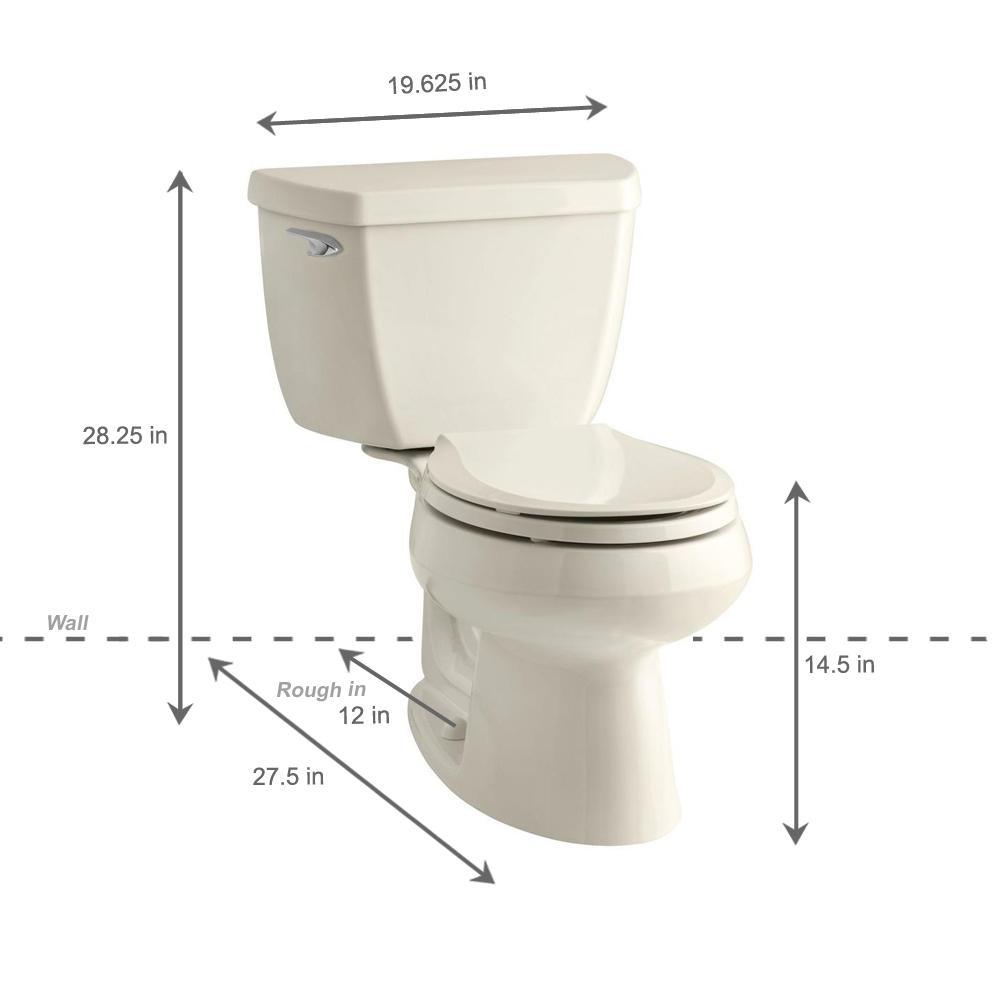 Wellworth Classic 2-Piece 1.28 GPF Single Flush Round Front Toilet with Class Five Flushing Technology in Almond - Super Arbor