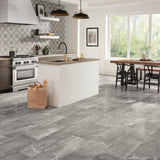 Mohawk ForeverStyle Gray Marble 12-in x 24-in Lappato Porcelain Marble Look Floor Tile