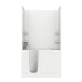 Rampart Nova Heated 5 ft. Walk-in Whirlpool Bathtub with 6 in. Tile Easy Up Adhesive Wall Surround in Biscuit - Super Arbor
