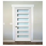 24 in. x 80 in. 7-Lite Satin Etch Primed Solid Core MDF Interior Door Slab - Super Arbor