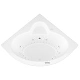 Jasper Diamond 5 ft. Acrylic Corner Drop-in Air and Whirlpool Bathtub in White - Super Arbor