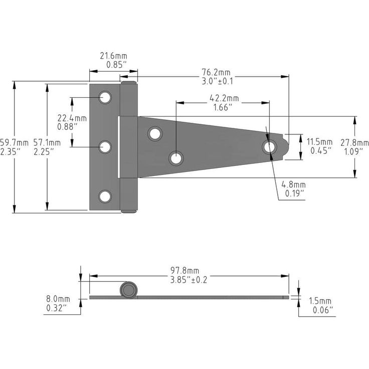 Everbilt 3 in. Zinc-Plated Gate Tee Hinge (2-Pack)