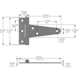 Everbilt 3 in. Zinc-Plated Gate Tee Hinge (2-Pack)