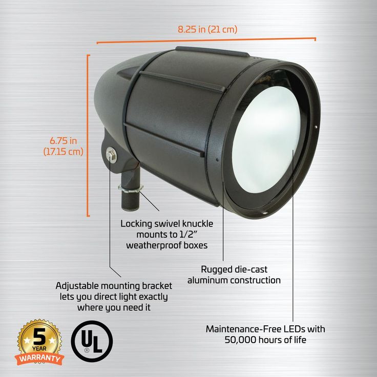 Newhouse Lighting 30-Watt Bronze Outdoor Integrated LED Landscape Weatherproof Bullet Flood Light with Adjustable Mounting Bracket