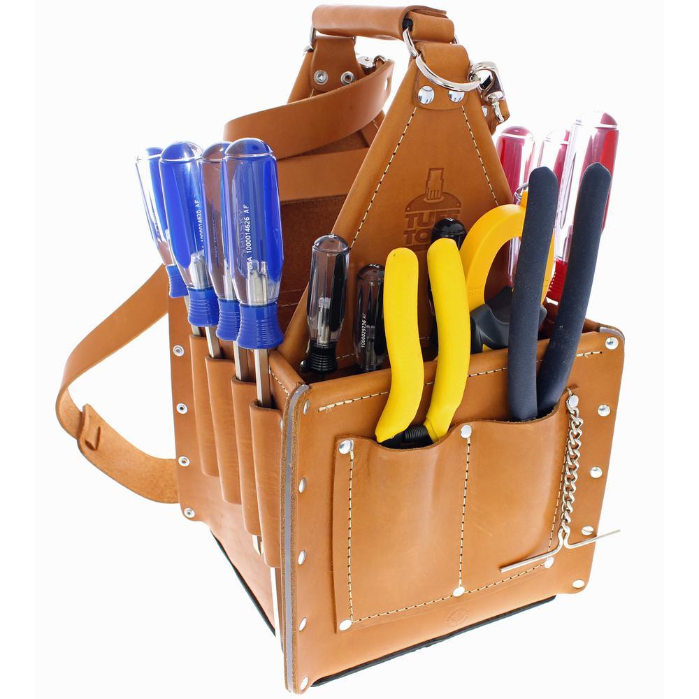 10.75 in. Tuff-Tote Ultimate Tool Bag Carrier Premium Leather with Strap - Super Arbor