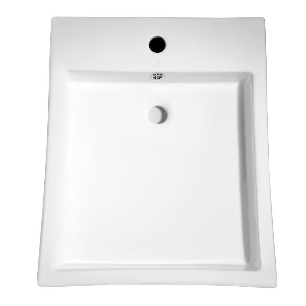 Deux Series Ceramic Vessel Sink in White - Super Arbor