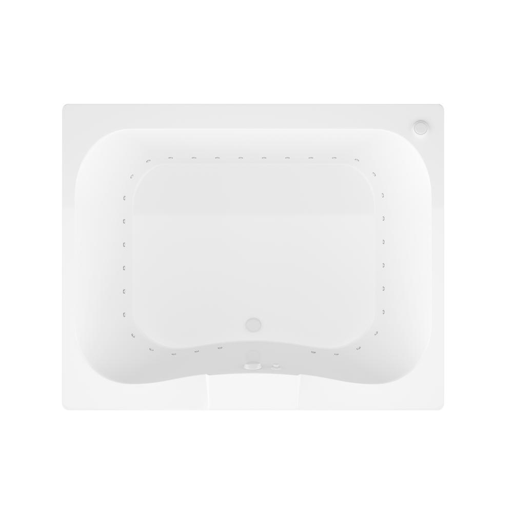 Rhode 5 ft. Rectangular Drop-in Air Bath Tub in White - Super Arbor