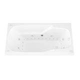 Coral Diamond Series 6 ft. Left Drain Rectangular Drop-in Whirlpool and Air Bath Tub in White - Super Arbor