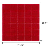 100% Cotton Woven Checked Pattern 16 Piece Set of Kitchen Dish Towels