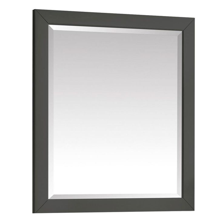 28.00 in. W x 32.00 in. H Framed Rectangular Beveled Edge Bathroom Vanity Mirror in Gray
