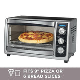 1500 W 6-Slice Stainless Steel Toaster Oven with Built-In Timer
