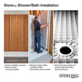 Ensemble 30 in. x 60 in. Single Threshold Right-Hand Shower Base in White - Super Arbor