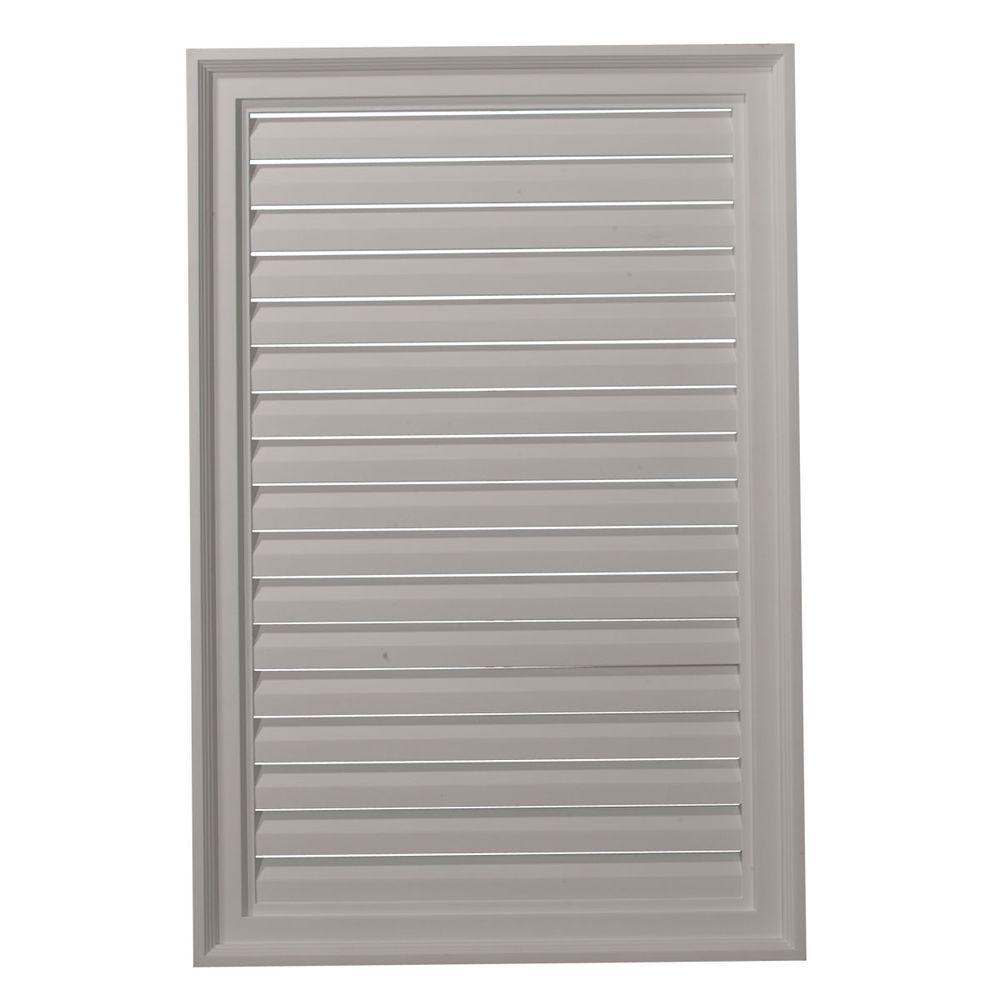 24 in. x 36 in. Rectangular Primed Plastic Paintable Gable Louver Vent - Super Arbor