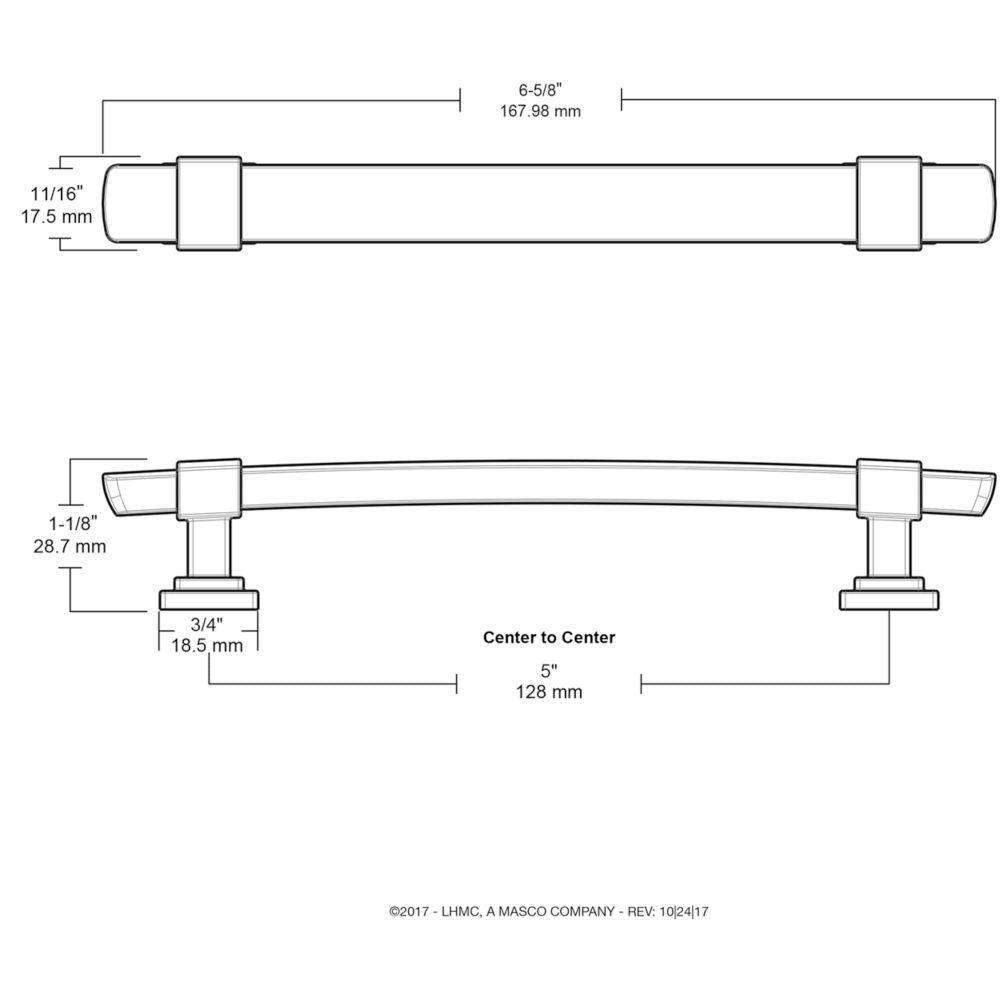 Wrapped Square 5-1/16 in. (128mm) Center-to-Center Satin Nickel Drawer Pull - Super Arbor