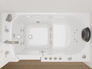 Universal Tubs HD Series 53 in. Left Drain Quick Fill Walk-In Whirlpool and Air Bath Tub with Powered Fast Drain – White