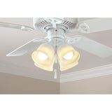 Gazelle 4-Light LED Matte White Universal Ceiling Fan Light Kit