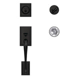 Custom Addison Matte Black Single Cylinder Door Handleset with Hobson Glass Door Knob - Super Arbor