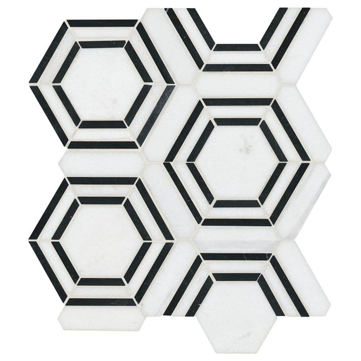 MSI Georama Nero 13 in. x 11 in. x 10mm Polished Marble Mesh-Mounted Mosaic Tile (9.9 sq. ft. / case)