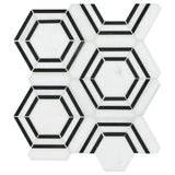 MSI Georama Nero 13 in. x 11 in. x 10mm Polished Marble Mesh-Mounted Mosaic Tile (9.9 sq. ft. / case)