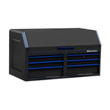 46 in. x 24 in. 6-Drawer Tool Top Chest with Power and USB Outlets in Black and Blue - Super Arbor