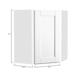 Shaker Assembled 24x30x12 in. Diagonal Corner Wall Kitchen Cabinet in Satin White