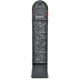 Climbing Leaf 2-Door Front Access Lockable Ground Mount Mailbox in Black and Silver - Super Arbor