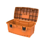 19 in. Plastic Portable Tool Box with Metal Latches and Removable Tool Tray - Super Arbor