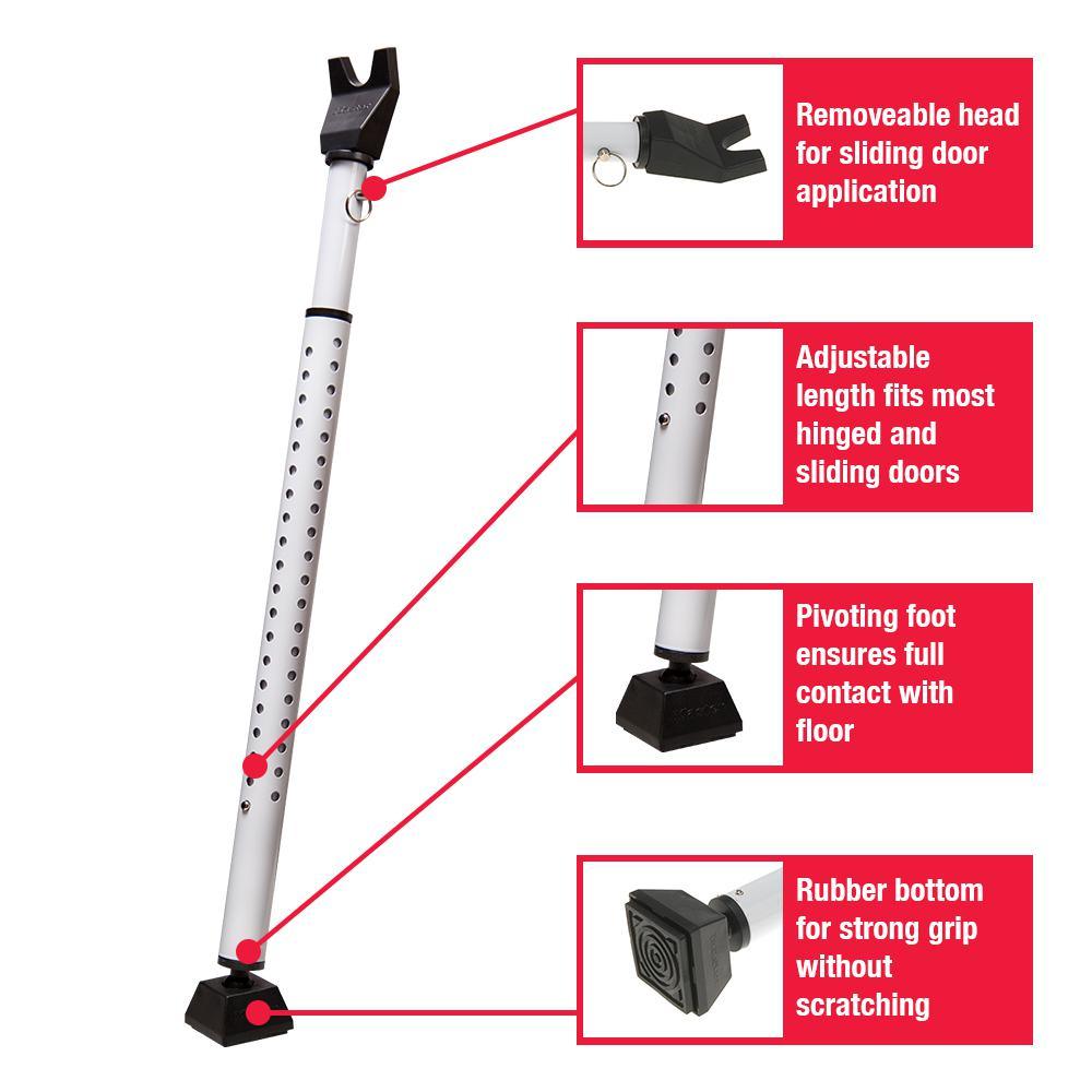 265D 27-1/2 in. to 42 in. Adjustable Steel Door Security Bar - Super Arbor