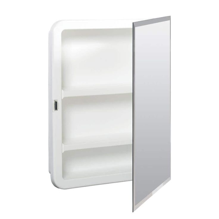 Glacier Bay 16 in. W x 20 in. H Rectangular Plastic Medicine Cabinet with Mirror