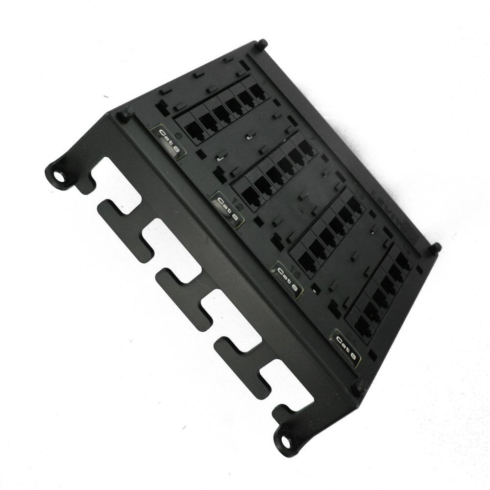 Structured Media Twist and Mount Patch Panel with 24 Cat 6 Ports - Black - Super Arbor