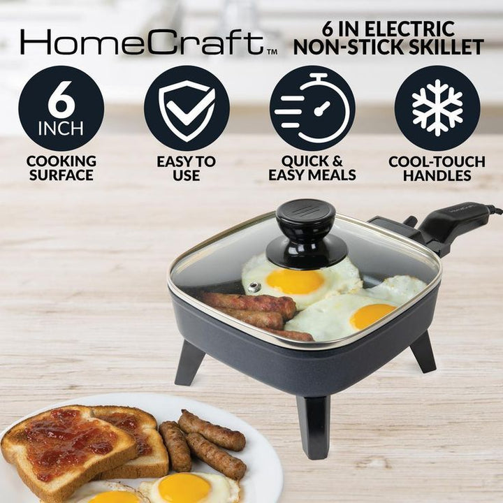 36 sq. in. Black Non-Stick Electric Skillet