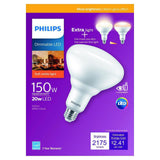 Philips 150-Watt Equivalent BR40 Dimmable LED Floodlight Bulbs with Warm Glow, Soft White 2700K (2-Pack)