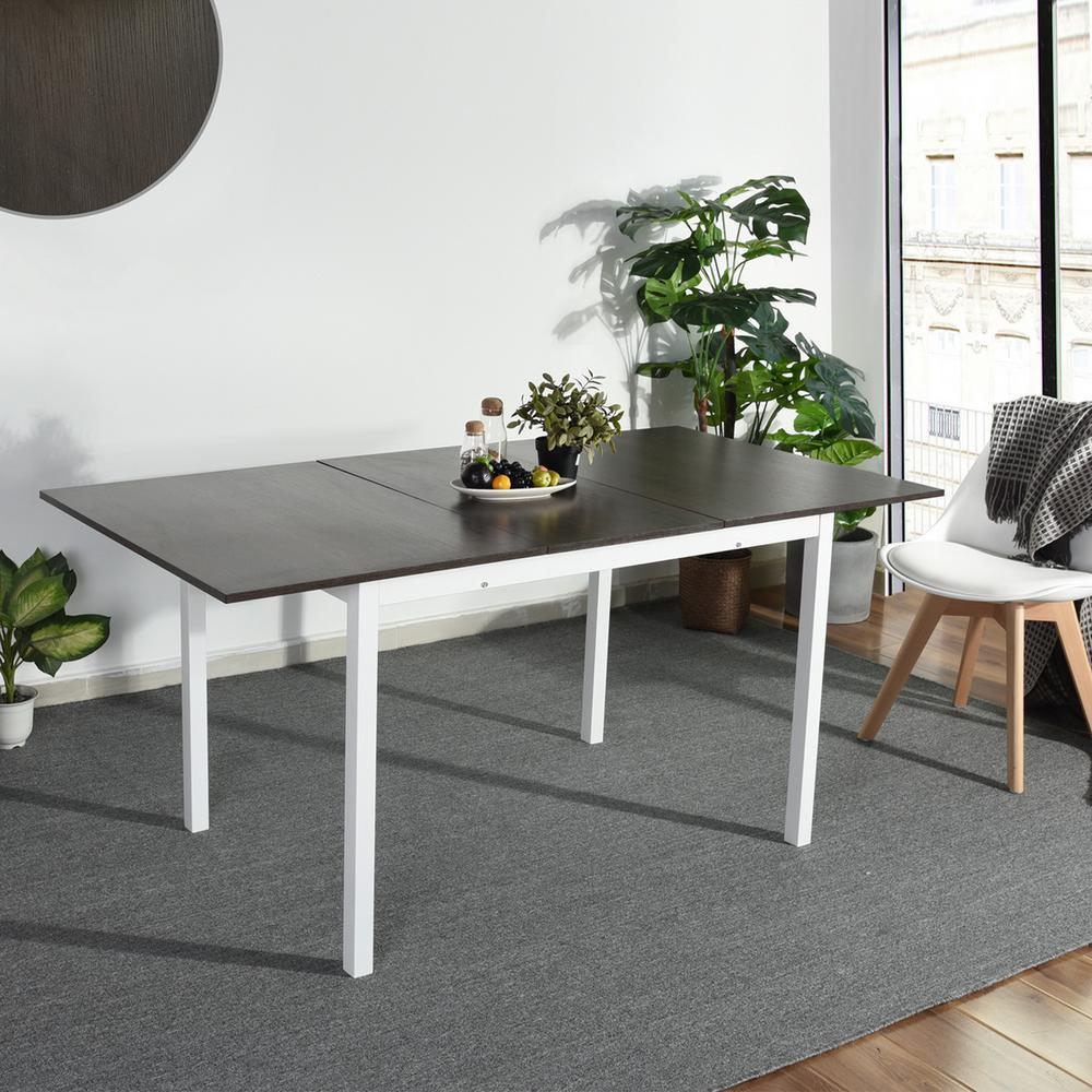 Bari Dark 29.5 in. Wood Extendable Folding Dining Table - Super Arbor