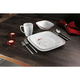 16-Piece Patterned Splendor Glass Dinnerware Set (Service for 4)
