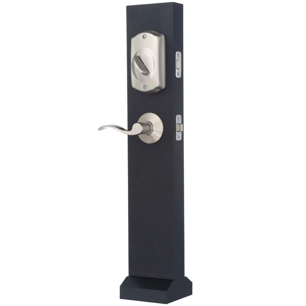 Camelot Satin Nickel Electronic Door Lock Deadbolt with Accent Door Lever - Super Arbor