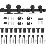 12 ft. /144 in. Top Mount Sliding Barn Door Hardware Track Kit for Double Doors with Non-Routed Floor Guide - Super Arbor